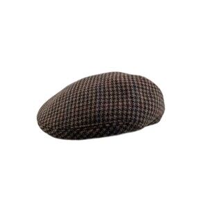 Vintage Huntsman Wool Newsboy Cap Made in Italy houndstooth medium